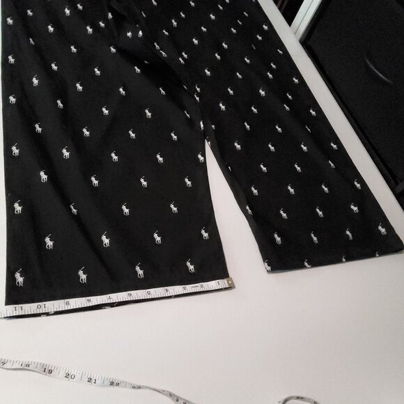 Polo Ralph Lauren womenPajama Pants Black With White Pony Print Size 4X 100% Cot - Picture 8 of 12